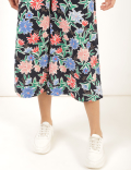 Flax Linen Mix Floral Regular Fit Trouser
