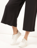 Linen Mix Plain Regular Fit Palazzo