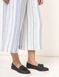 Flax Linen Mix Checked Regular Fit Palazzo