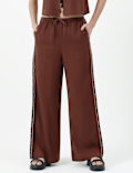 Linen Rich Plain Relaxed Fit Trousers