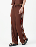 Linen Rich Plain Relaxed Fit Trousers