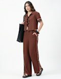 Linen Rich Plain Relaxed Fit Trousers