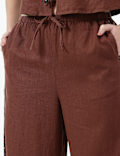 Linen Rich Plain Relaxed Fit Trousers