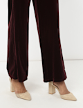 Velour Wide Leg Jogger