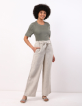 Pure Linen Wide Leg Trousers