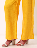 Pure Linen Wide Leg Trousers