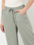 Linen Mix Plain Regular Fit Trouser