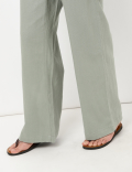 Linen Mix Plain Regular Fit Trouser