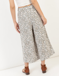 Linen Viscose Wide Cropped Pant