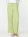 Linen Rich Wide Leg Trousers