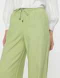 Linen Rich Wide Leg Trousers