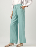 Linen Rich Wide Leg Trousers