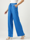 Linen Rich Wide Leg Trousers