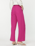 Linen Rich Wide Leg Trousers
