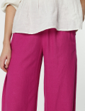 Linen Rich Wide Leg Trousers