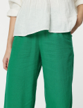 Linen Rich Wide Leg Trousers