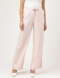 Linen Rich Wide Leg Trousers