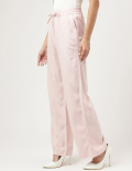 Linen Rich Wide Leg Trousers