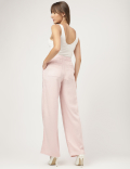 Linen Rich Wide Leg Trousers
