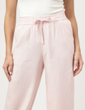 Linen Rich Wide Leg Trousers