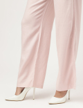 Linen Rich Wide Leg Trousers