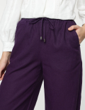 Linen Rich Wide Leg Trousers