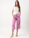Linen Rich Wide Leg Trousers