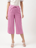Linen Rich Wide Leg Trousers