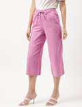 Linen Rich Wide Leg Trousers