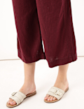 Linen Rich Wide Leg Trousers