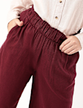 Linen Rich Wide Leg Trousers