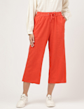 Linen Rich Wide Leg Trousers