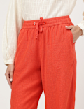 Linen Rich Wide Leg Trousers