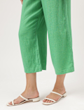 Linen Rich Wide Leg Trousers