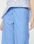 Linen Rich Wide Leg Trousers