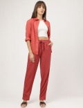 Linen Rich Straight Leg Trousers
