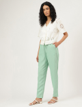 Linen Rich Straight Leg Trousers