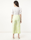Linen Mix Printed Loose Fit Trouser