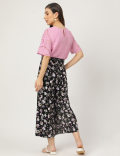 Linen Mix Floral Print Wide Leg Culottes