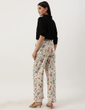 Linen Mix Printed Relaxed Fit Trouser
