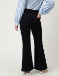 Cotton Mix Plain Flared Fit Jeans