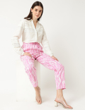 Linen Mix Tie-Dye Tapered Fit Trouser