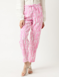 Linen Mix Tie-Dye Tapered Fit Trouser