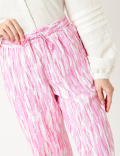 Linen Mix Tie-Dye Tapered Fit Trouser