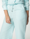 Linen Rich Wide Leg Relaxed Pants