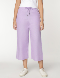 Linen Rich Wide Leg Relaxed Pants