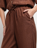Linen Rich High Rise Trousers
