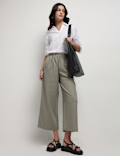 Flax Mix Plain Regular Fit Trousers