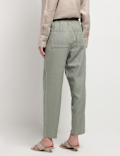 Linen Rich Drawstring Tapered Trousers