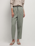 Linen Rich Drawstring Tapered Trousers